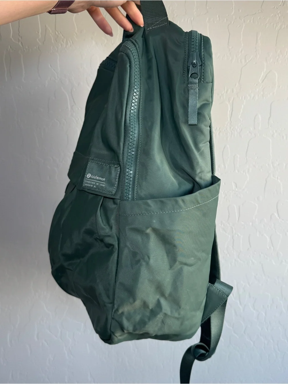 Lululemon Everyday Backpack 21L Ivy Grove Green Nylon Laptop Bag Used